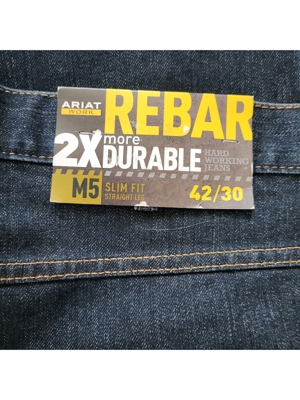Ariat Rebar M5 Jeans, Size 42/30, Slim Fit, DuraStretch, Work Jeans For Men - Picture 5 of 10